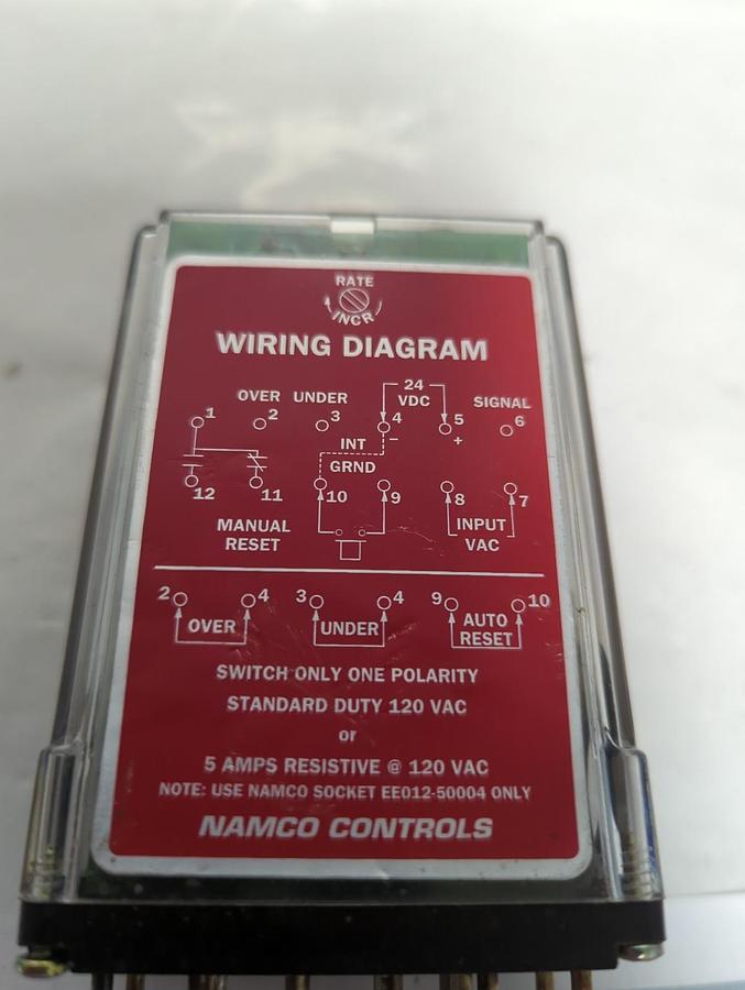 Used NAMCO,EE891-12103,MOTION SWITCH/RELAY 120VAC PRE-OWNED