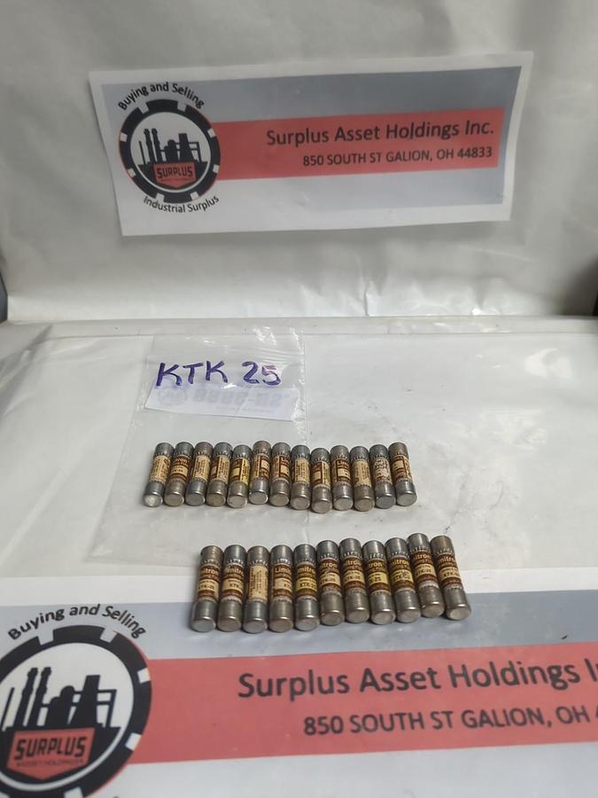 Used COOPER BUSSMANN,KTK-25,LIMITRON 25 AMP FUSE LOT OF 24 PRE-OWNED