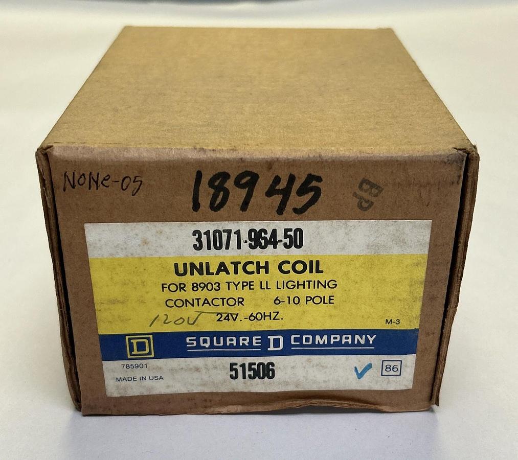 SQUARE D,31071-964-50,UNLATCH COIL 120V NOS