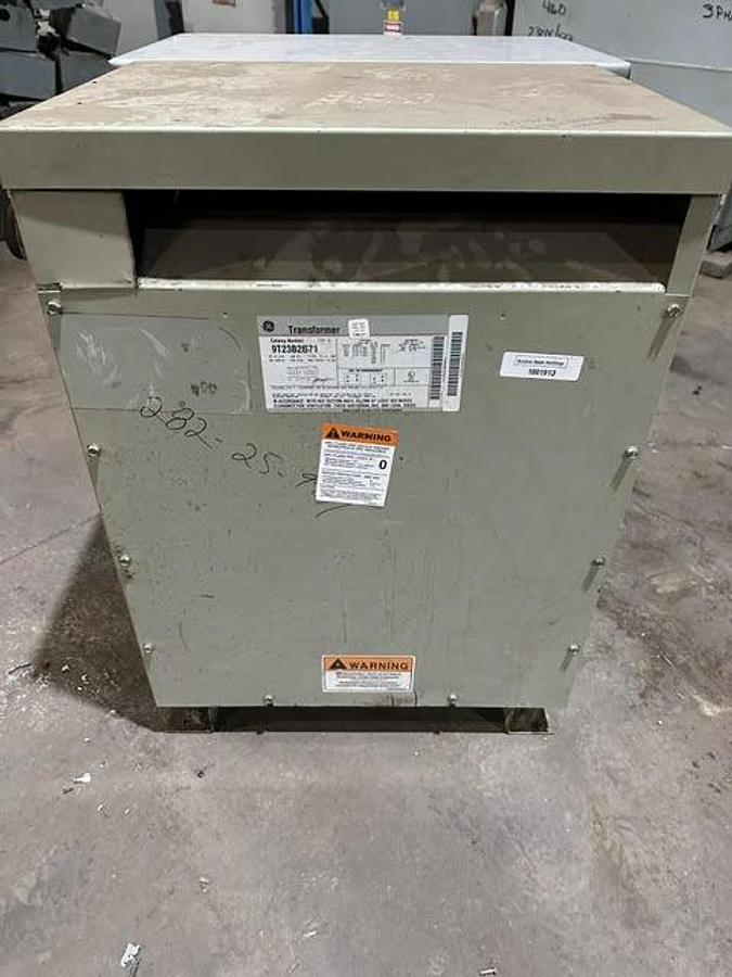Used General Electric,9T23B2671,25 KVA Transformer HV 506-217V- LV 120/240V 1PH