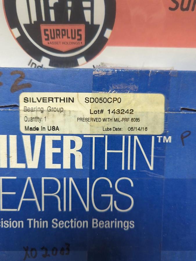 SILVERTHIN,SD050CP0,PRECISION THIN SECRION BEARING 143242 NOS