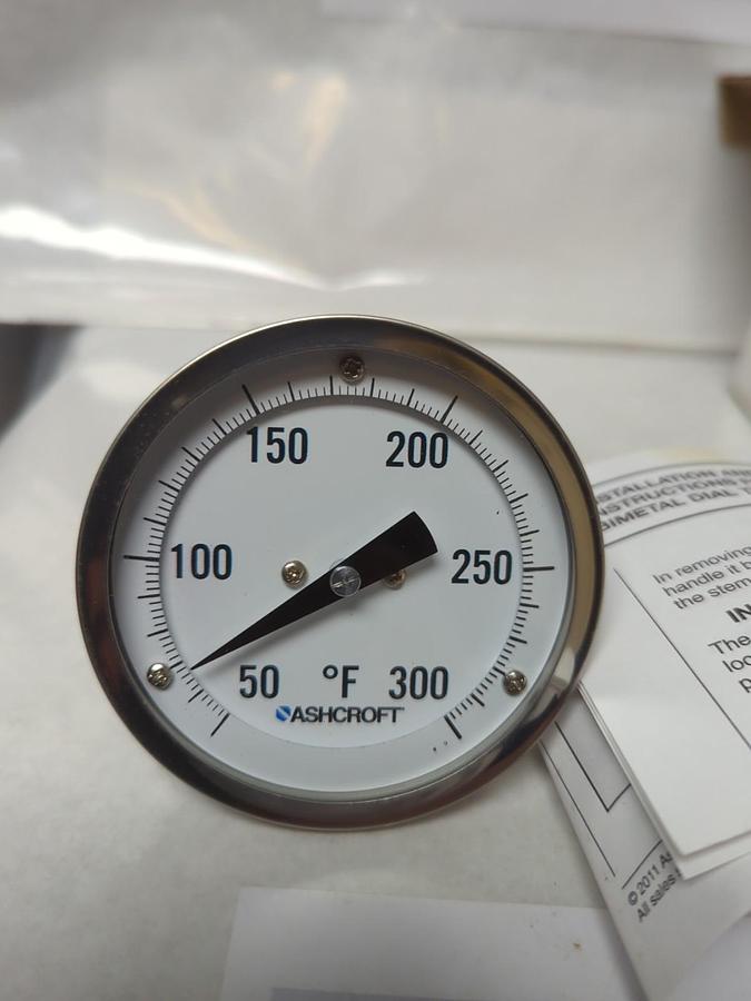 ASHCROFT,10390090-4,BI-METAL THERMOMETER 3 INCH NOS