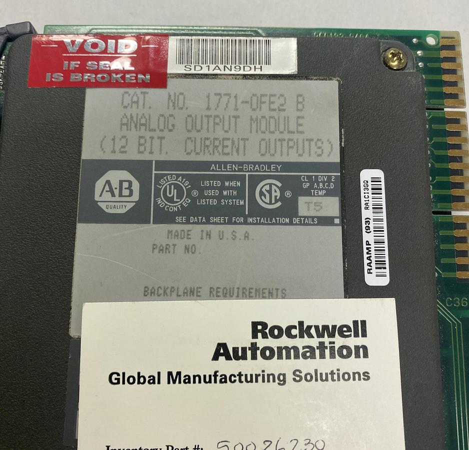 Used ALLEN BRADLEY,1771-0FE2,SER B ANALOG OUTPUT MODULE REFURBISHED