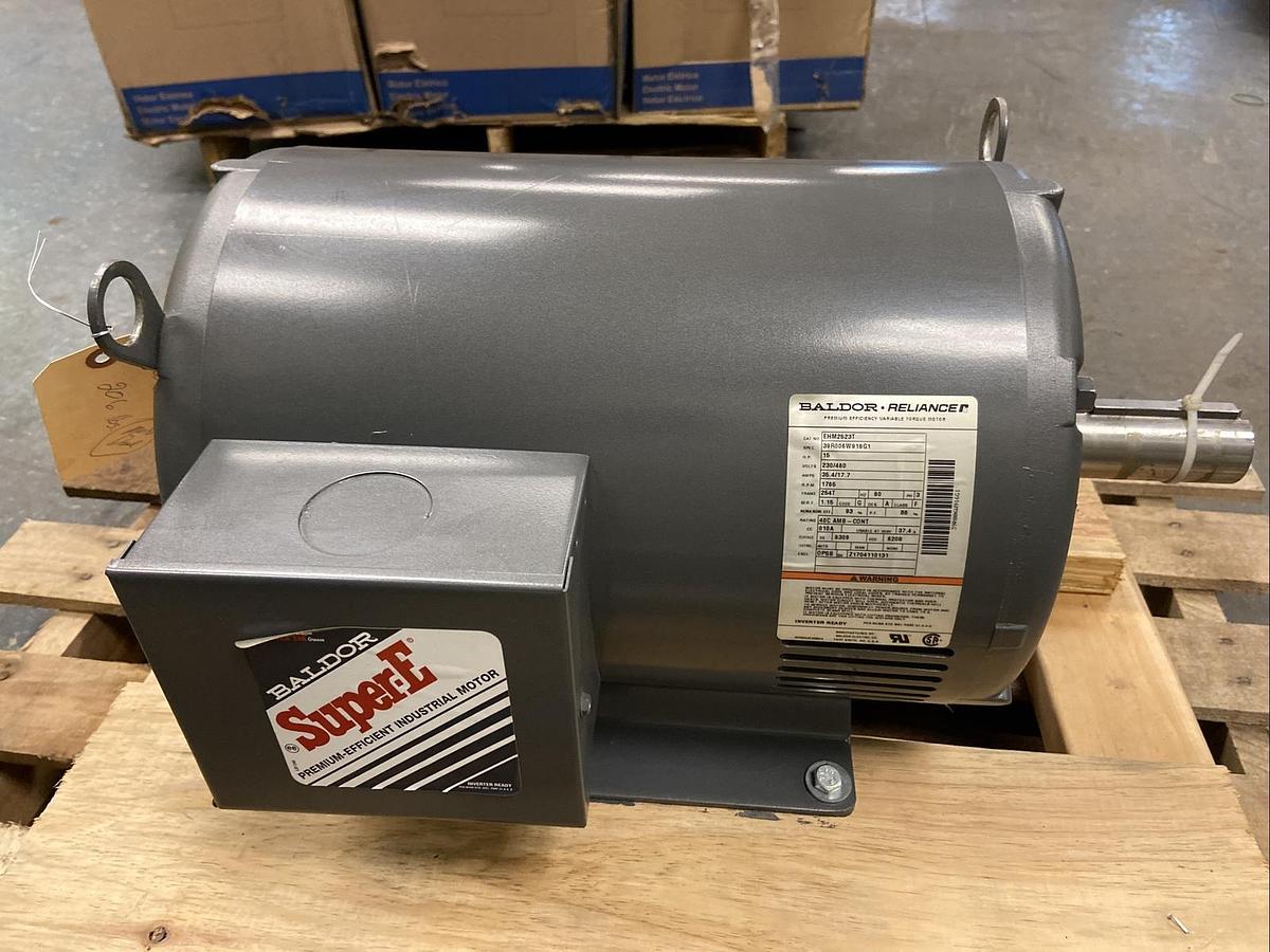 Used Baldor,EHM2523T,Super E 15Hp Motor 1765RPM 230/460V Frame 254T