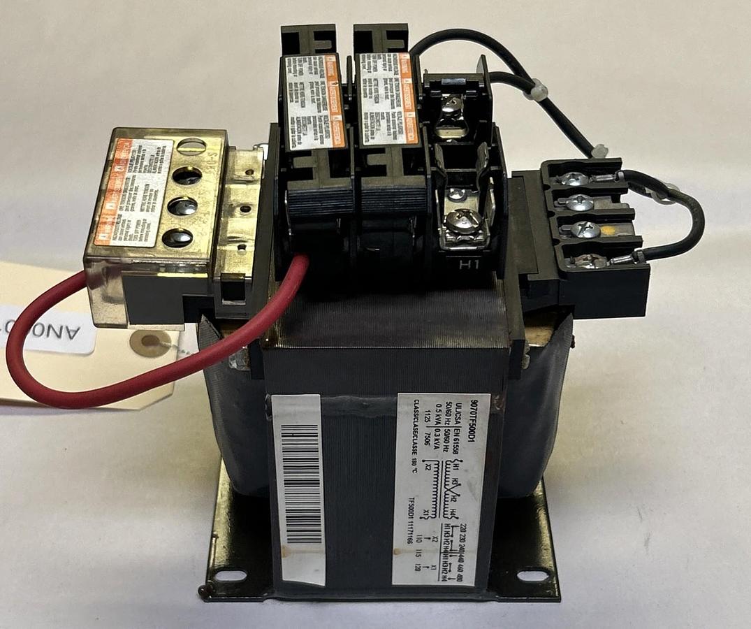 Used SQUARE D,9070TF500D1,CONTROL TRANSFORMER 0.5KVA PRI 220/240V SEC 440/480V