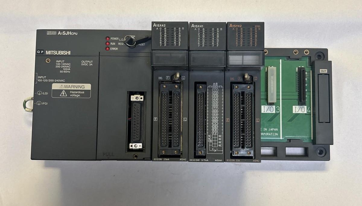 Used MITSUBISHI,A1SJHCPU,CPU UNIT W/ A1SX42 / AISX41 / A1SY42