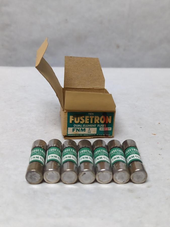 COOPER BUSSMANN,FNM 2/10,FUSETRON 2/10 AMP FUSES BOX OF 7 NOS