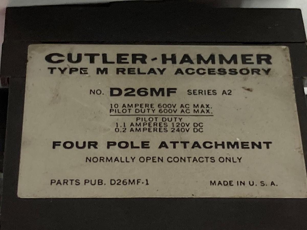 Cutler-Hammer,D26MF,Type M Relay Accessory