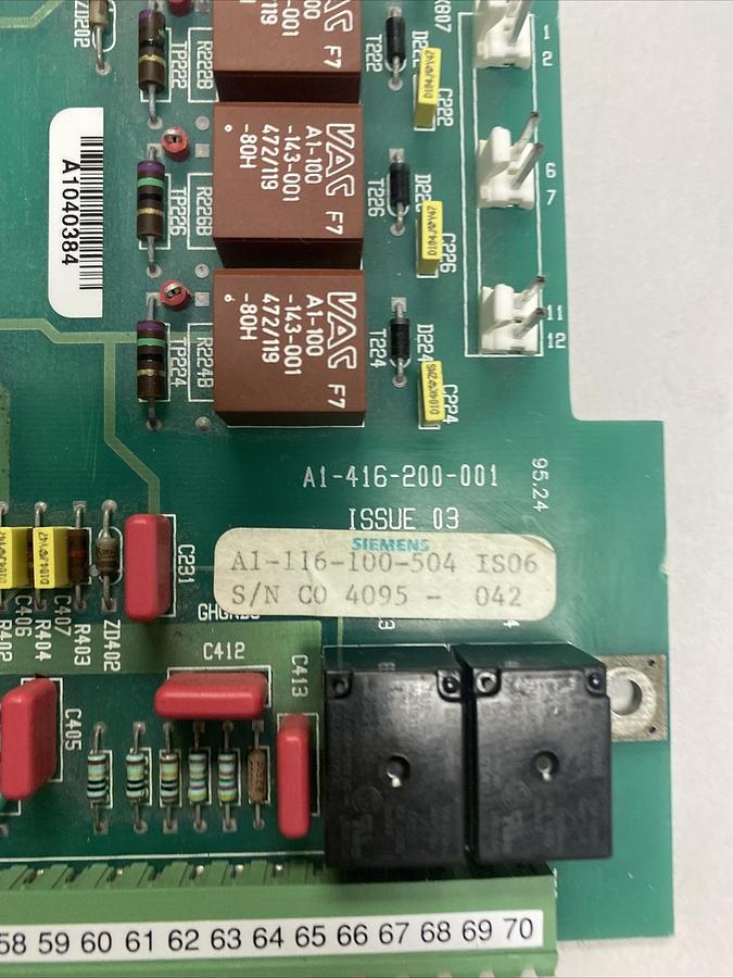Used SIEMENS,A1-116-100-504,PC POWER INTERFACE BOARD REFURBISHED