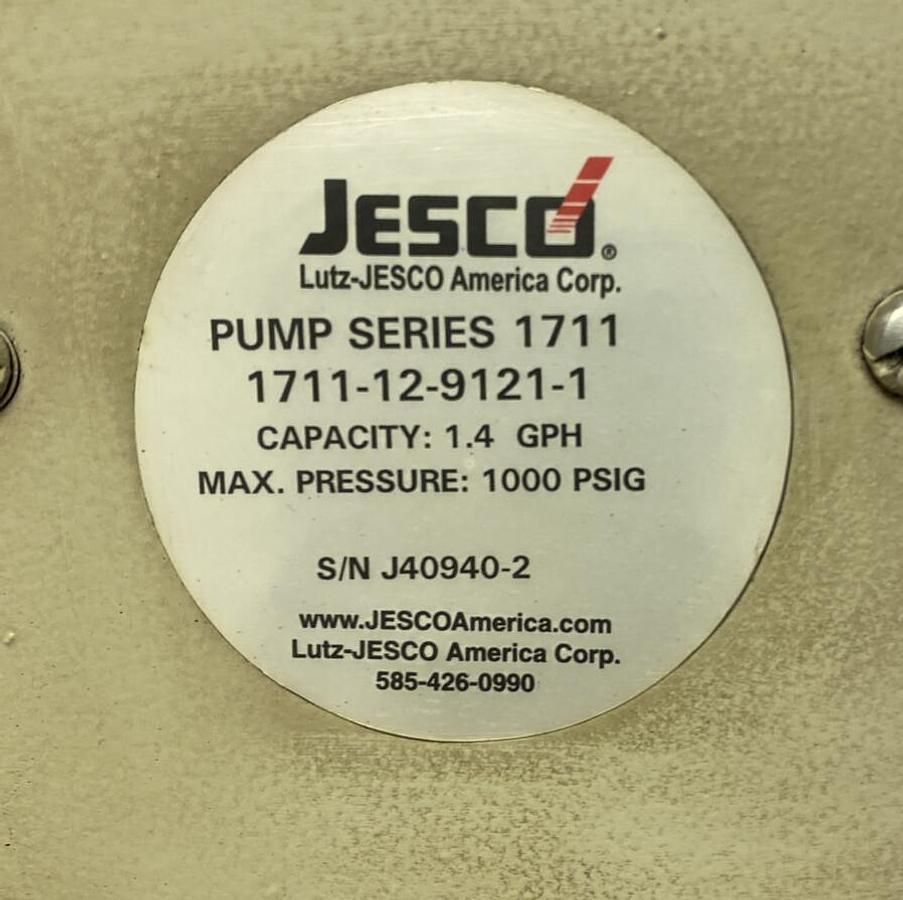 Jesco,1711-12-9121-1,Metering Pump 1.4GPH 1000PSIG 115/230V Leeson 1/4HP Motor