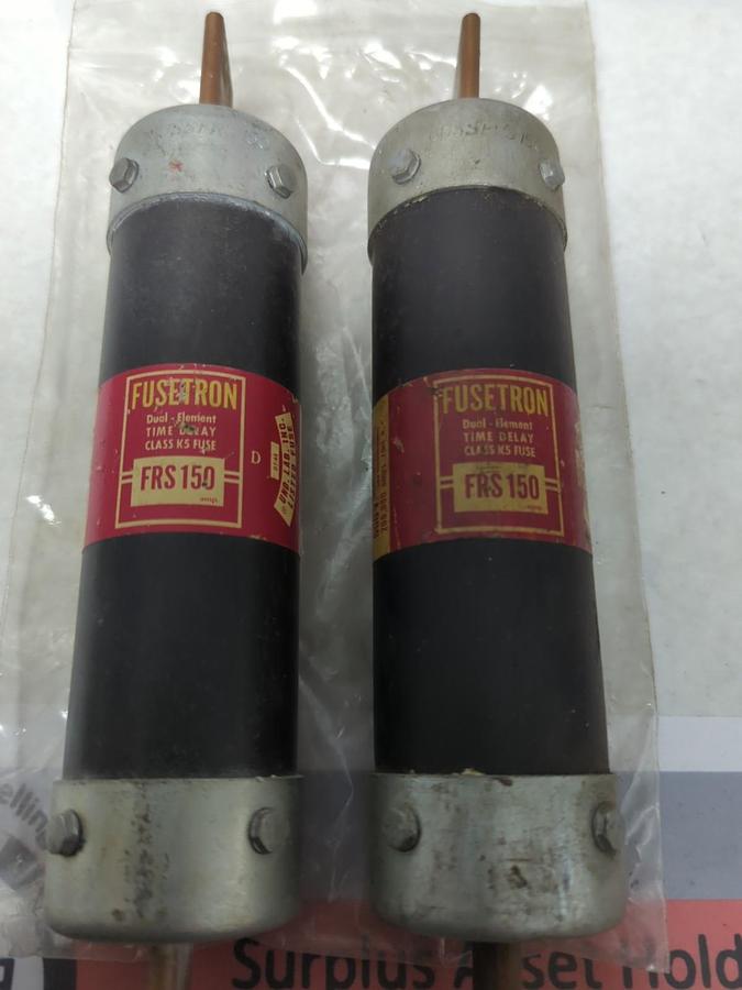 Used COOPER BUSSMANN,FRS-150,FUSETRON 150 AMP FUSE LOT OF 2 PRE-OWNED