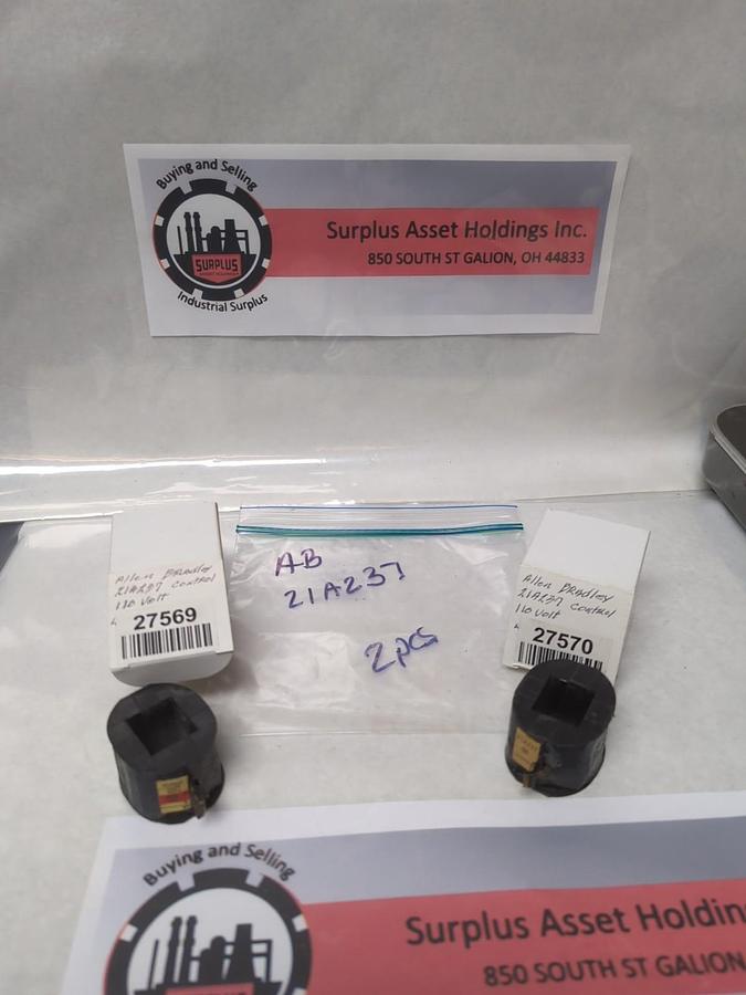 Used ALLEN BRADLEY,21A237,COIL 110V 60CY LOT OF 2 PRE-OWNED