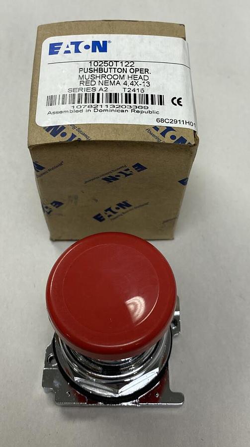 Used Eaton,10250T122,Red Mushroom Pushbutton Operator Series A2 NOS