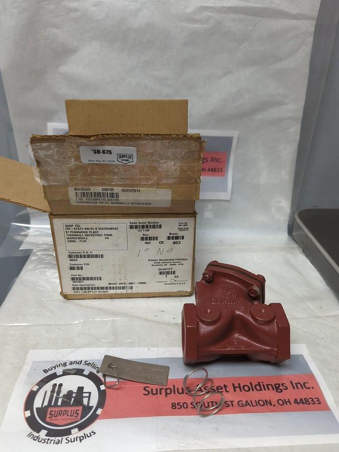 Used AQUAMATIC,V42C-0001-2000,CAST DIAPHRAGM VALVE 1 INCH MISSING PARTS PRE-OWNED