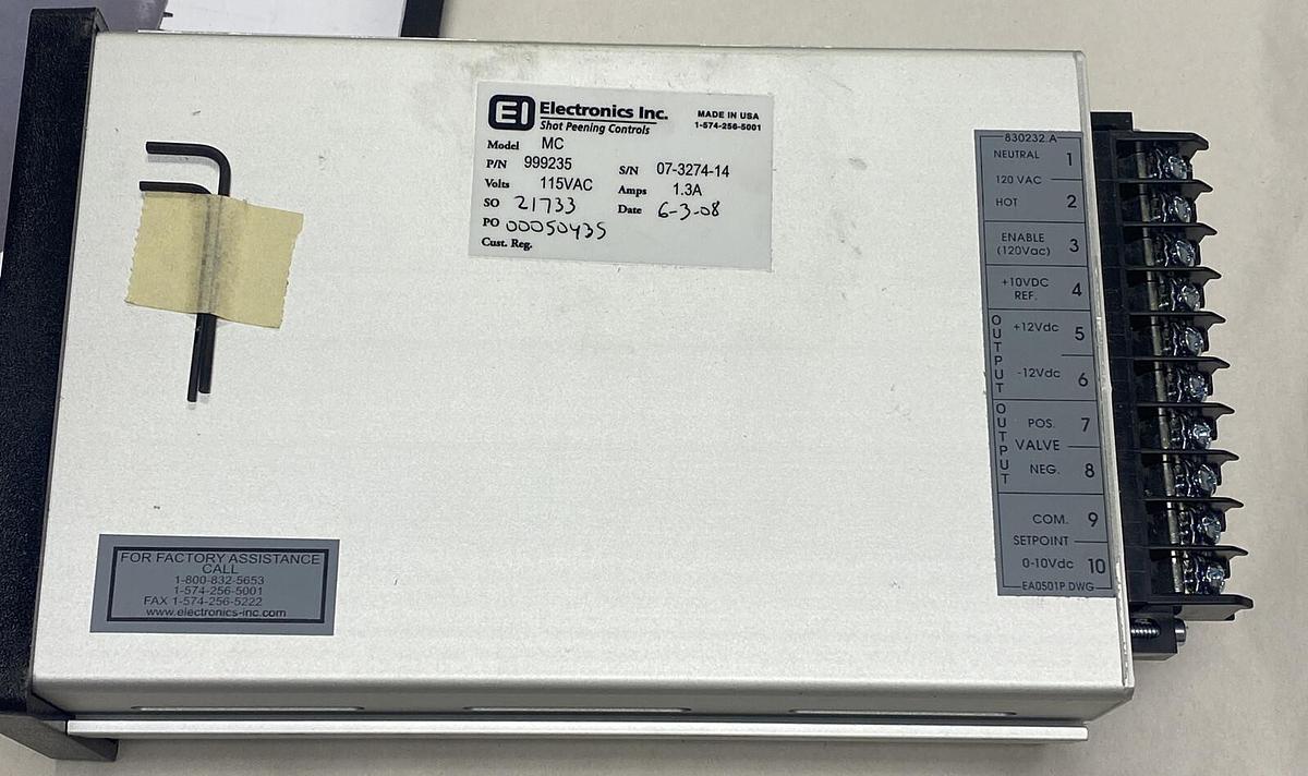 Electronics Inc,MC,Shot Flow Controller 115V 1.3A NOS