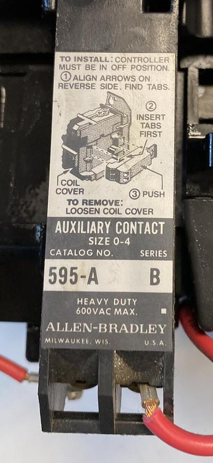 Used Allen-Bradley,509-AOD,Series B Size 0 18AMP 600V 3 Pole Starter
