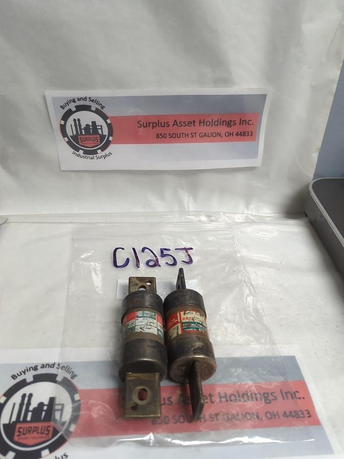 Used ENGLISH ELECTRIC,C125J,FUSE 125 AMP LOT OF 2 PRE-OWNED