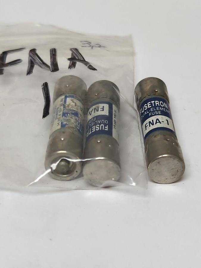 COOPER BUSSMANN,FNA-1,FUSETRON 1 AMP FUSES LOT OF 3 NOS