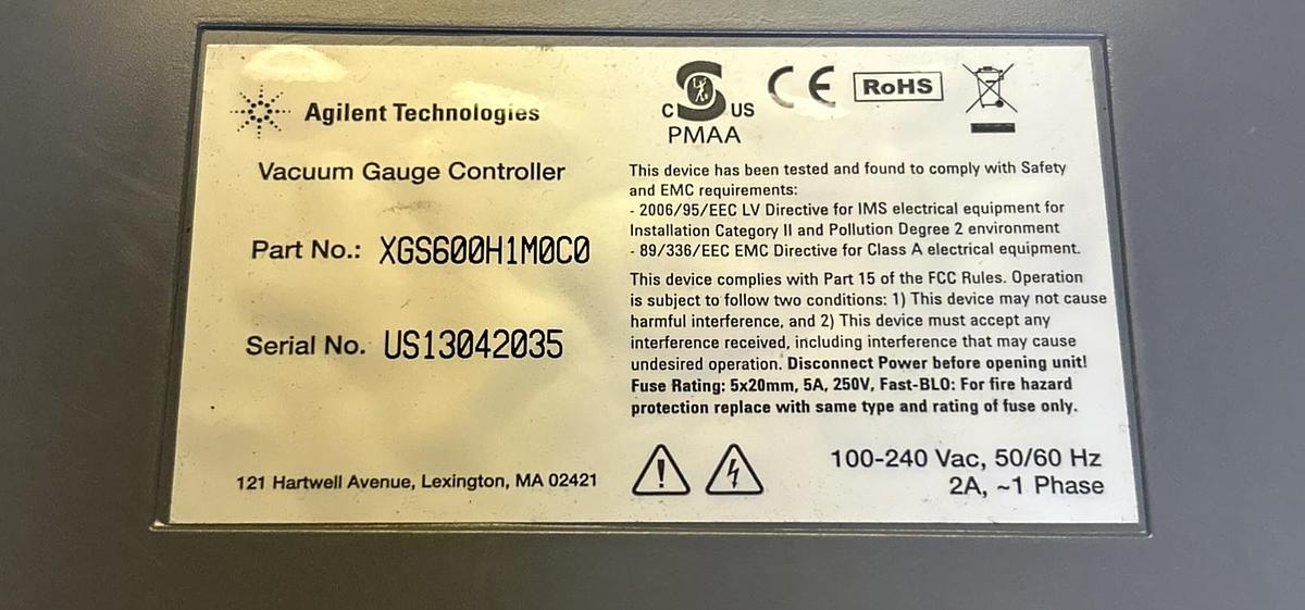 AGILENT TECHNOLOGIES,XGS600H1M0C0,XGS-600 VACUUM GAUGE CONTROLLER NOS