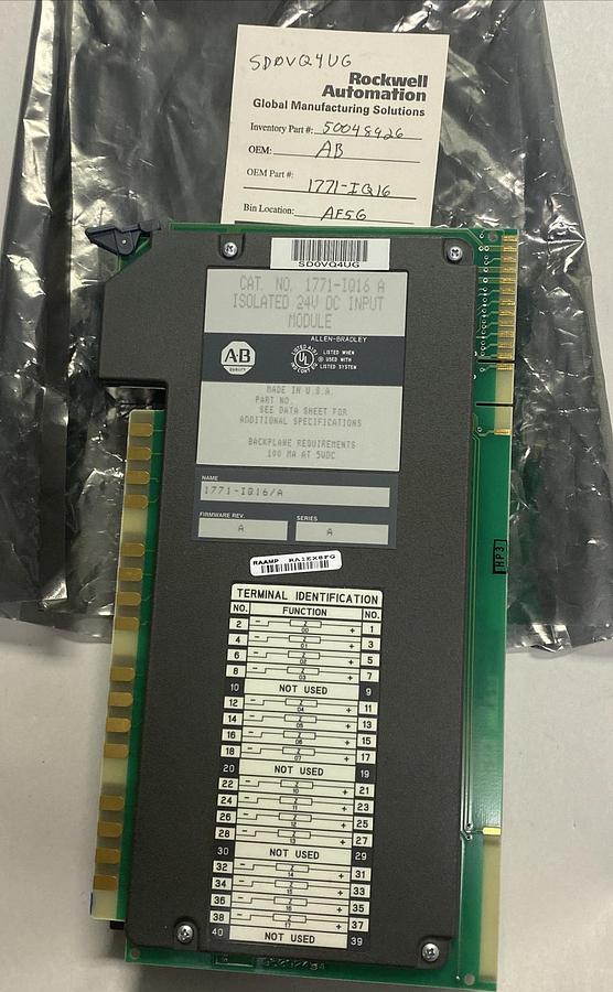 Used ALLEN BRADLEY,1771-IQ16,SER A ISOLATED INPUT MODULE REFURBISHED