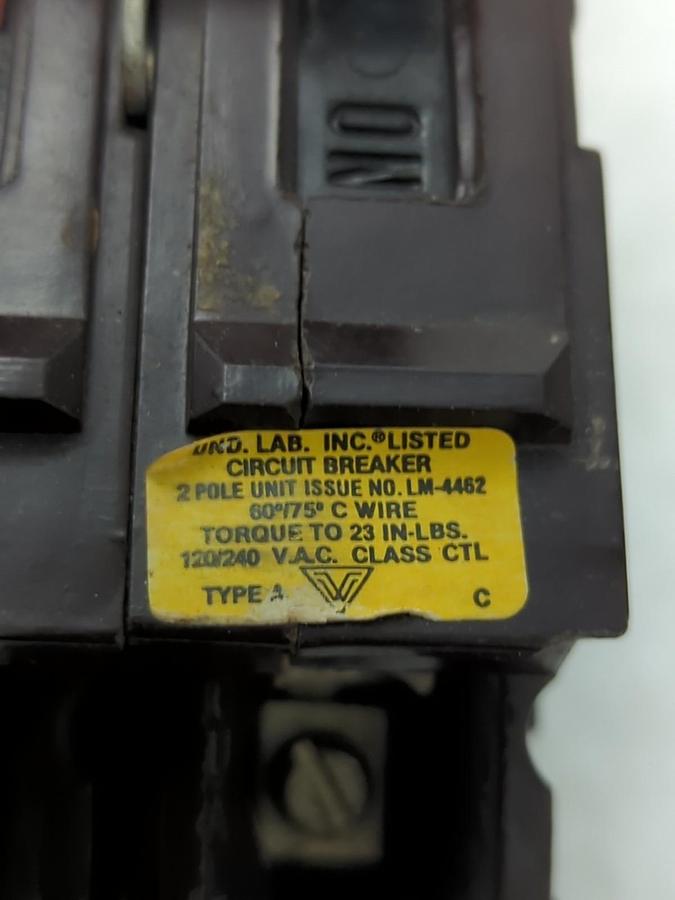 Used WADSWORTH,A220,TYPE A CIRCUIT BREAKER 20 AMP 2-POLE LOT OF 2 PRE-OWNED