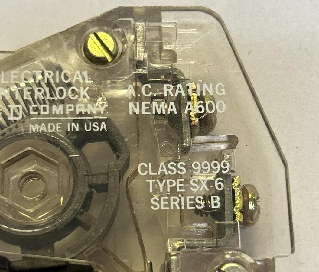 Used SQUARE D,9999SX-6,AUXILIARY INTERLOCK CONTACT
