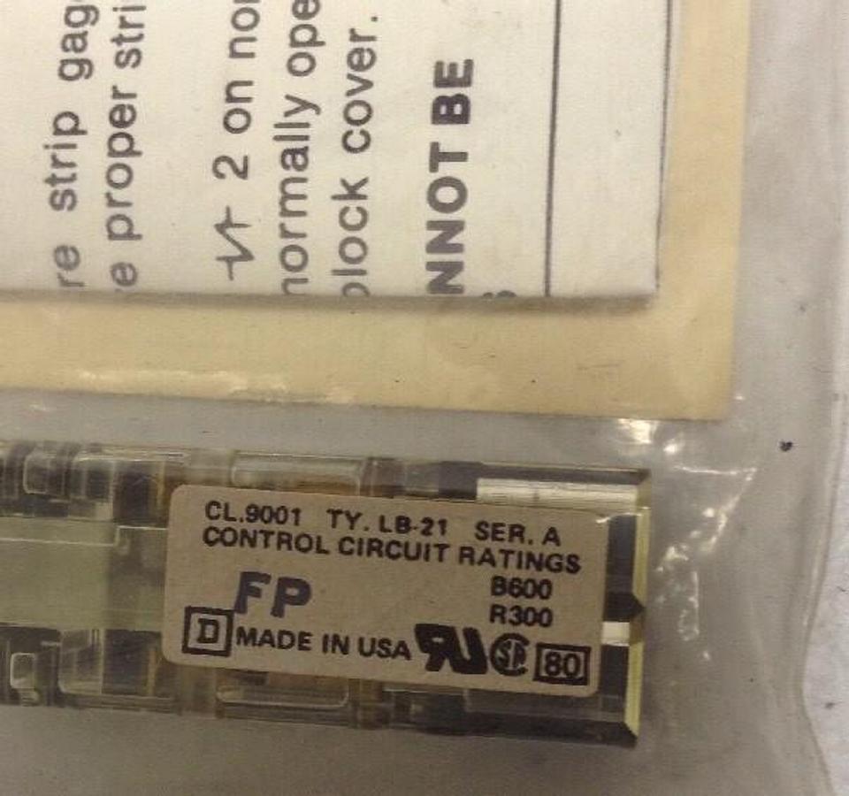 Square D,9001 LB-21,Series A Contact Block LOT OF 4