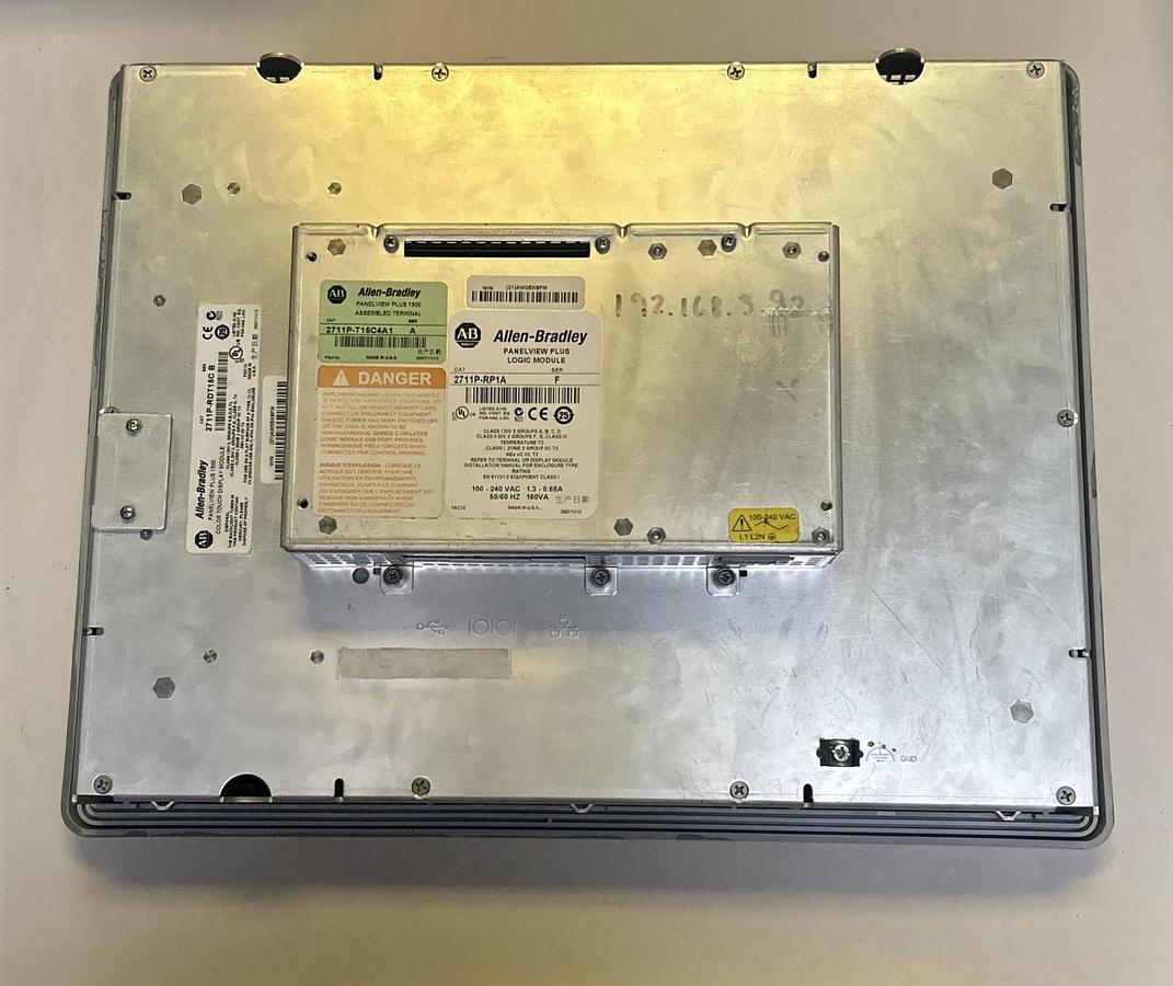 Used ALLEN BRADLEY,2711P-RDT15C,PANELVIEW PLUS 1500 W/ 2711P-RP1A LOGIC MODULE