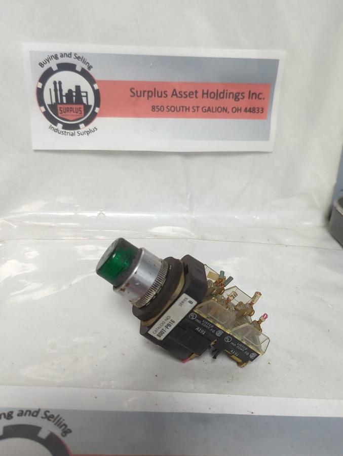 Used ALLEN BRADLEY,800T-PB16,SERIES B GREEN PUSHBUTTON ASSEMBLY PRE-OWNED