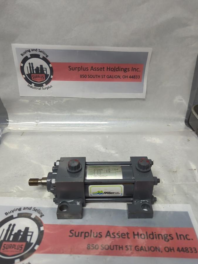 Used MILLER,A72B2N,PNEUMATIC CYLINDER 1-1/2 INCH BORE 1-1/2 INCH STROKE PRE-OWNED