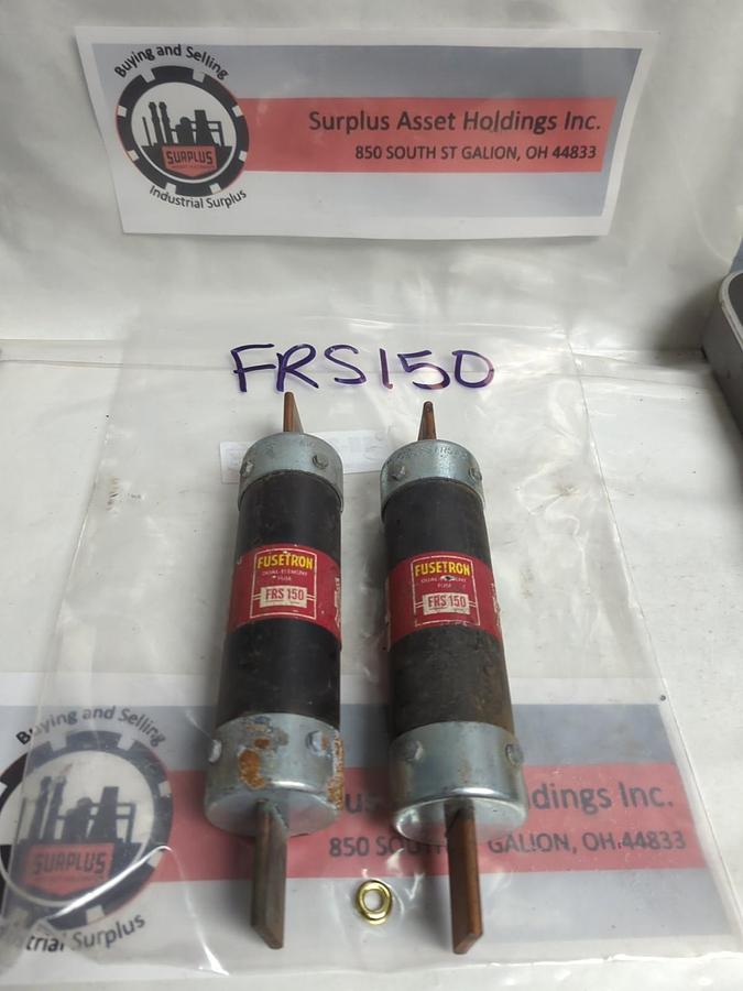 Used COOPER BUSSMANN,FRS-150,FUSETRON FUSE 150 AMP LOT OF 2 PRE-OWNED