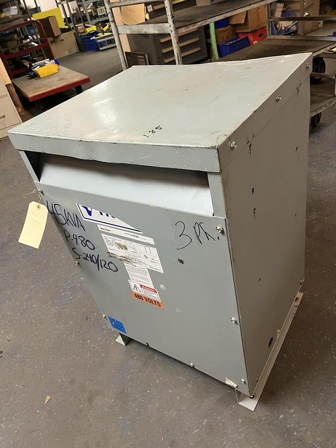 Used FEDERAL PACIFIC,T43T45E,DRY TYPE 3 PHASE TRANSFORMER 45KVA HV 480V LV 240/120