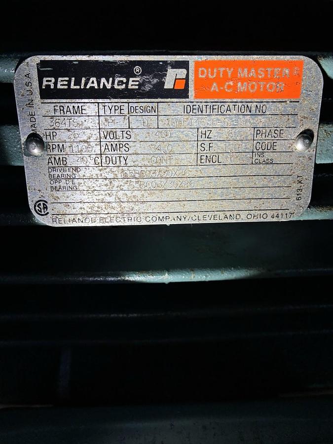 RELIANCE,IMAF14636-G1-RK,MOTOR 25HP 1100RPM 460V 3PH 364TS