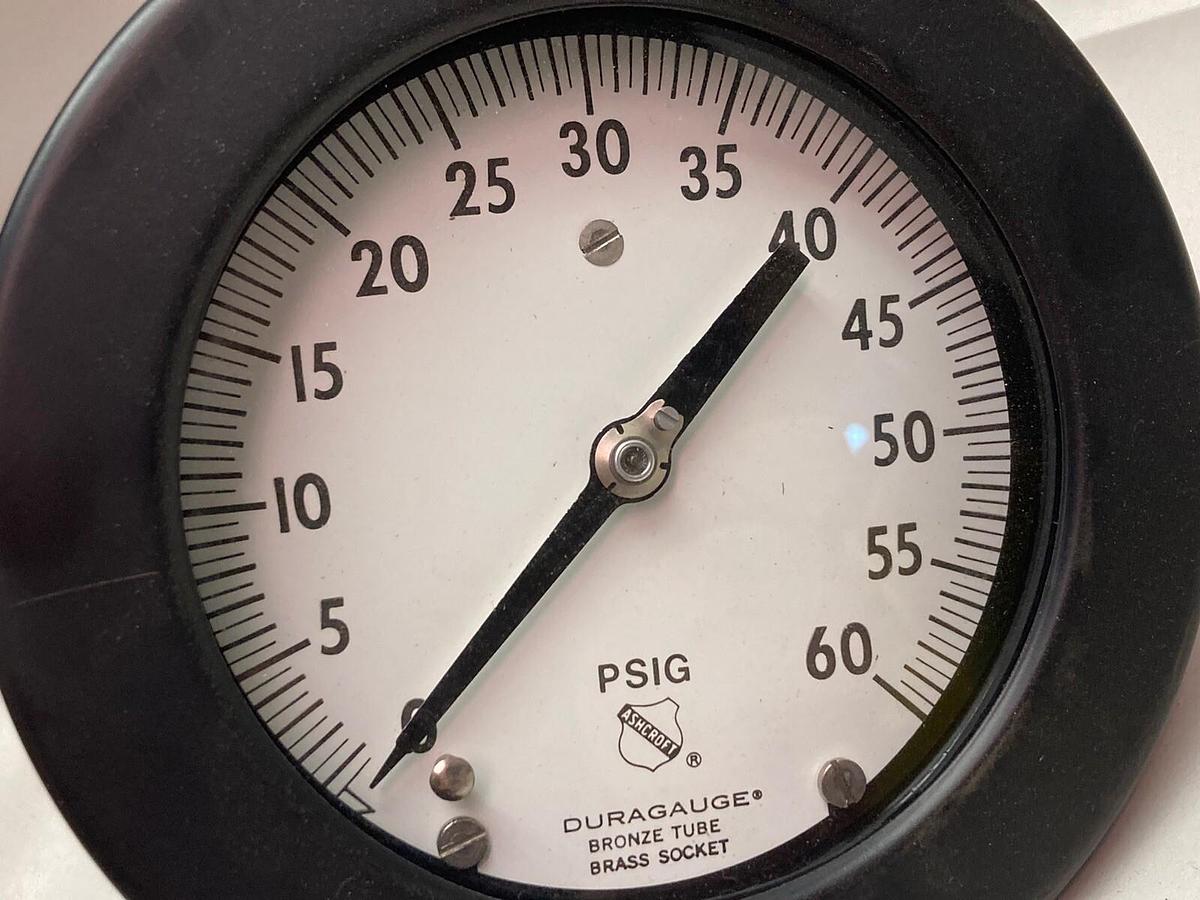 Used Ashcroft,0-60 PSIG,Duragauge Pressure Gauge