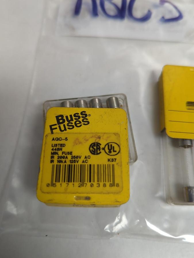 COOPER BUSSMANN,AGC-5,5 AMP FUSE LOT OF 6 NOS