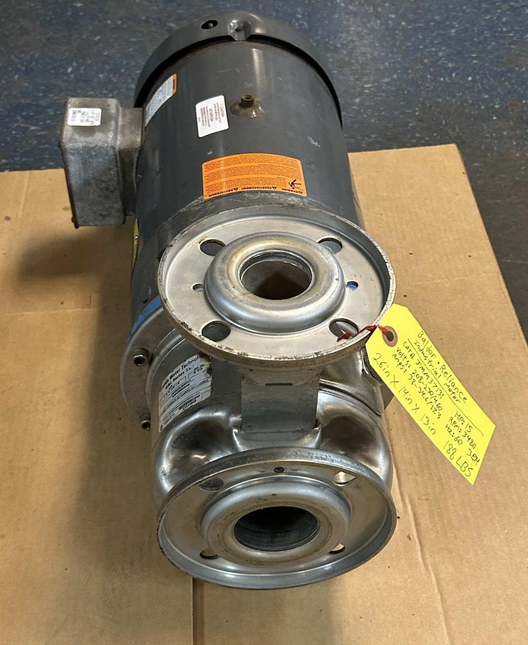 Used GOULDS,5SH2M52A0,CENTRIFUGAL PUMP 2X2-1/2-6 IMPELLER 6-7/8INCH 15HP 3480RPM 3PH