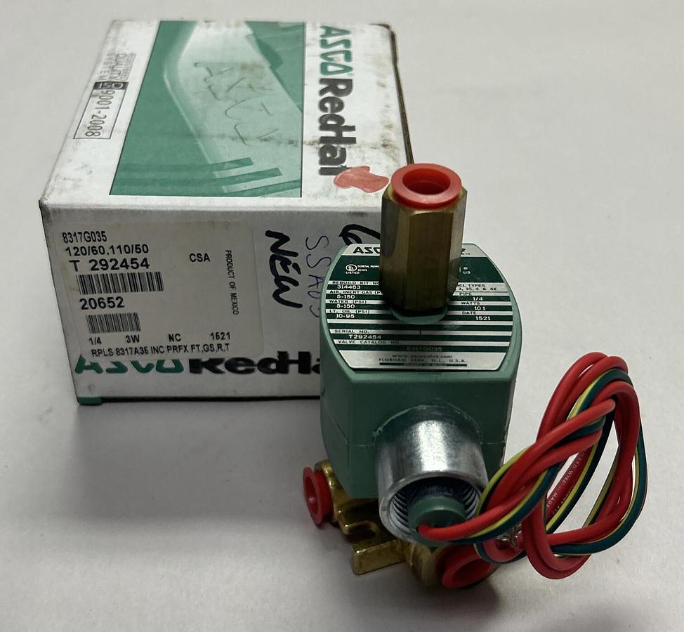 Used ASCO,8317G035,SOLENOID VALVE 120V 1/4IN 3W NEW