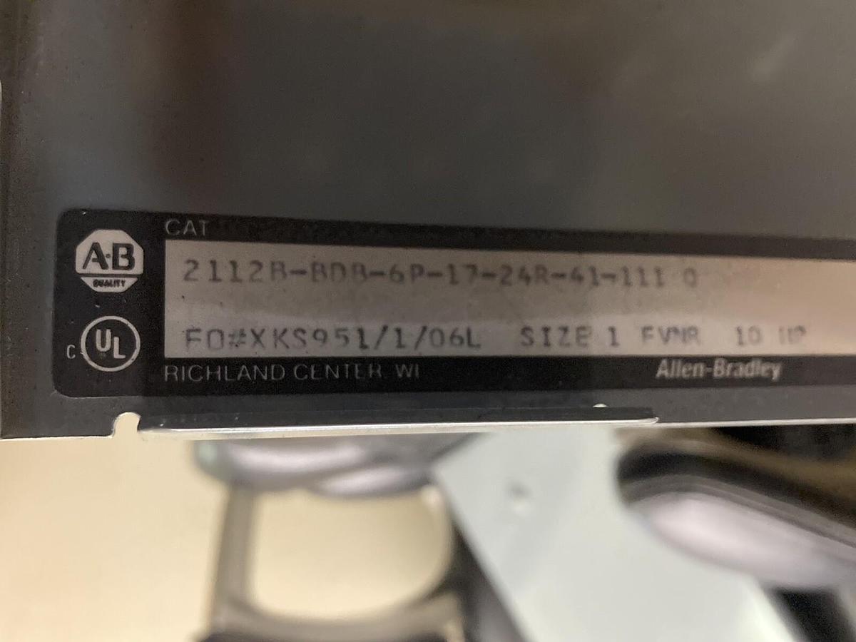 Used Allen-Bradley,2100 2112B,Size 1  Fused MCC 12 INCH Starter Feeder Bucket