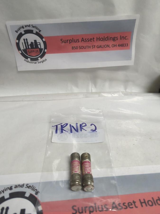 Used GOULD SHAWMUT,TRN-R2,TRI-ONIC 2 AMP FUSE LOT OF 2 PRE-OWNED