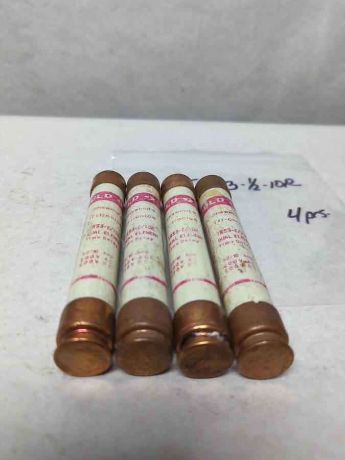 Used GOULD SHAWMUT,TRS3-2/10R,TRI-ONIC 3-2/10 AMP FUSE LOT OF 4 PRE-OWNED
