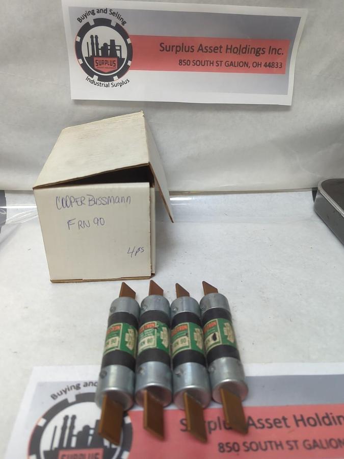 Used COOPER BUSSMANN,FRN 90,FUSETRON 90 AMP FUSE LOT OF 4 PRE-OWNED
