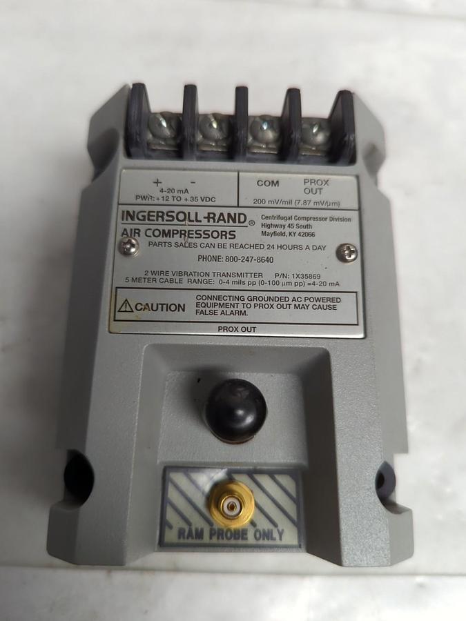 Used INGERSOLL-RAND,1X35869,VIBRATION TRANSMITTER PRE-OWNED