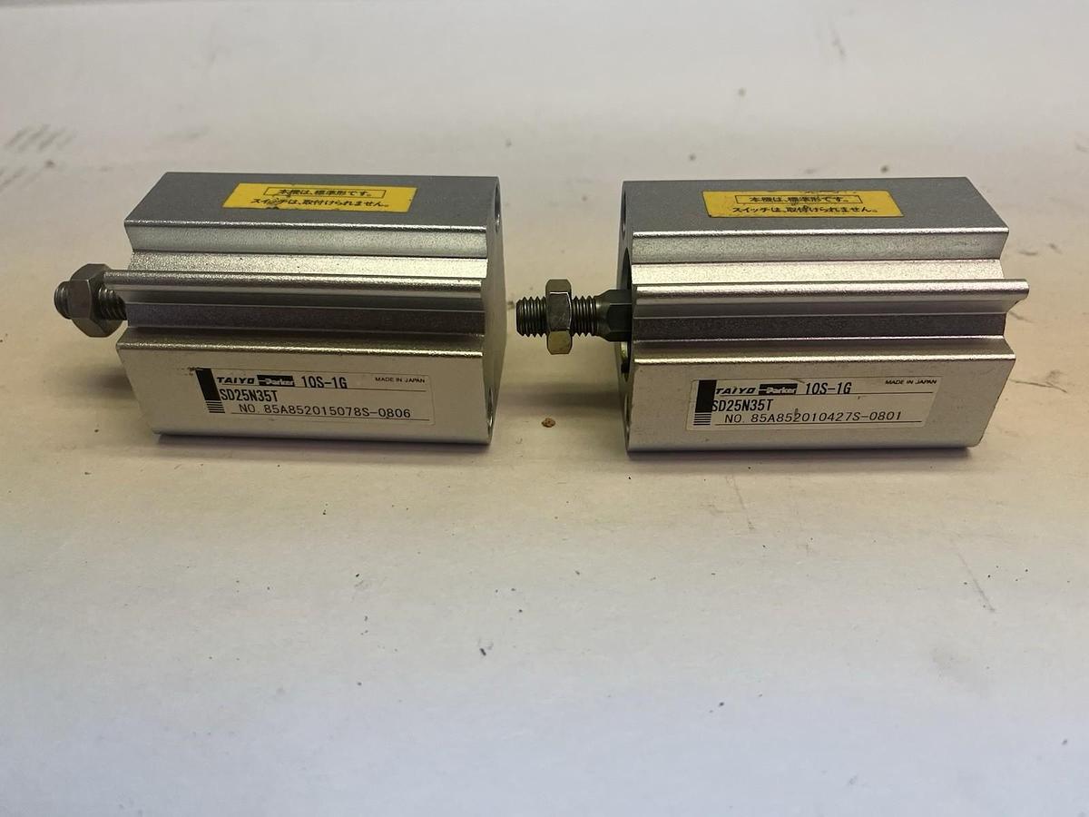 TAIYO PARKER,10S-1G,PNEUMATIC CYLINDER SD25N35T LOT OF 2