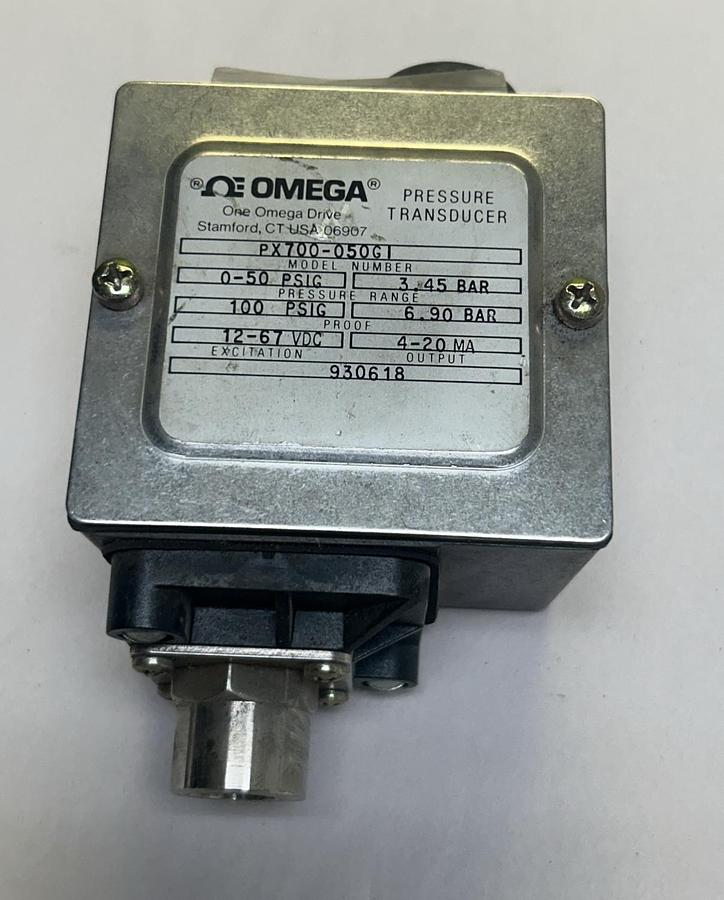 OMEGA,PX700-050GI,PRESSURE TRANSDUCER 0-50PSIG NOS