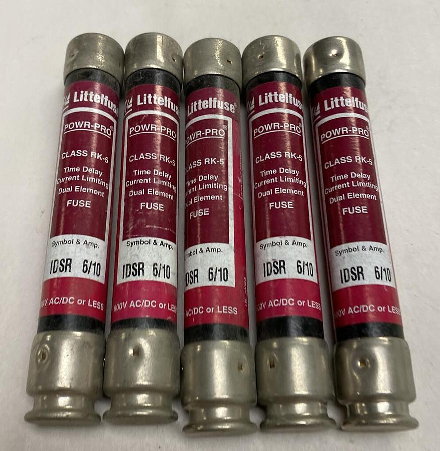 LittelFuse,IDSR 6/10,6/10 AMP Fuse Lot of 5 New No Box