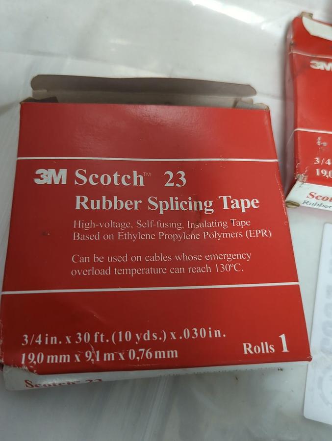 3M SCOTCH,23,RUBBER SPLICING TAPE ROLL 3/4 INCH X 30FT LOT OF 3 NOS