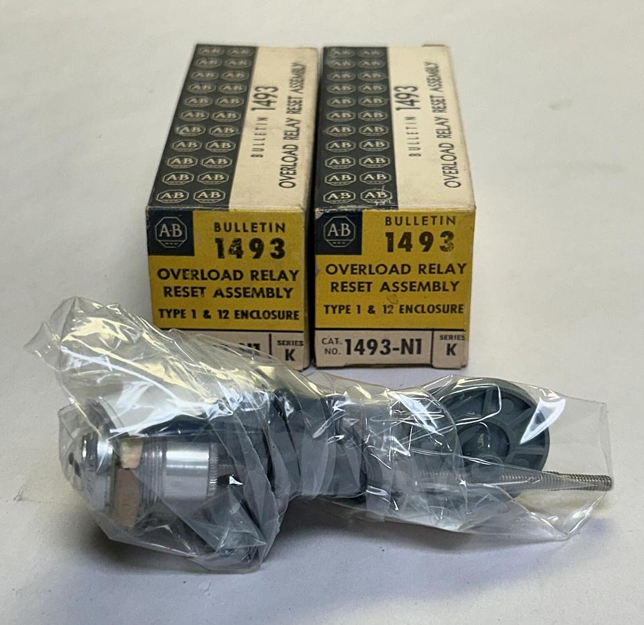 Used ALLEN BRADLEY,1493-N1,OVERLOAD RELAY RESET ASSEMBLY LOT OF 2 NOS