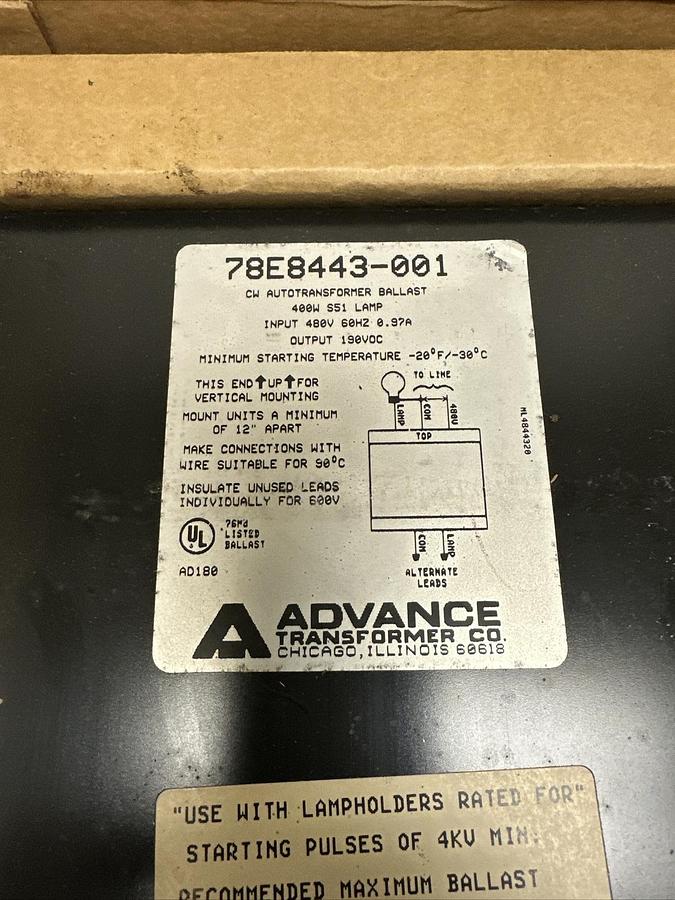 Advance,78E8443-001,Autotransformer 480V 60 Hz