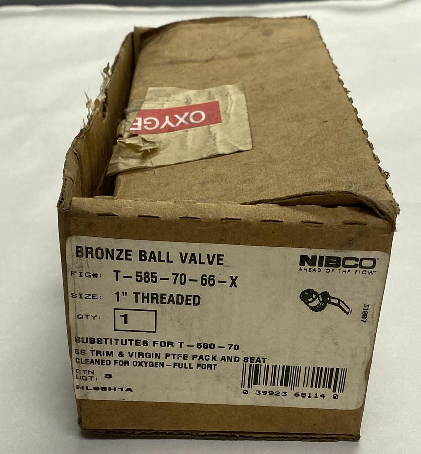 NIBCO,T-585-70-66,BRONZE BALL VALVE 1 INCH NOS