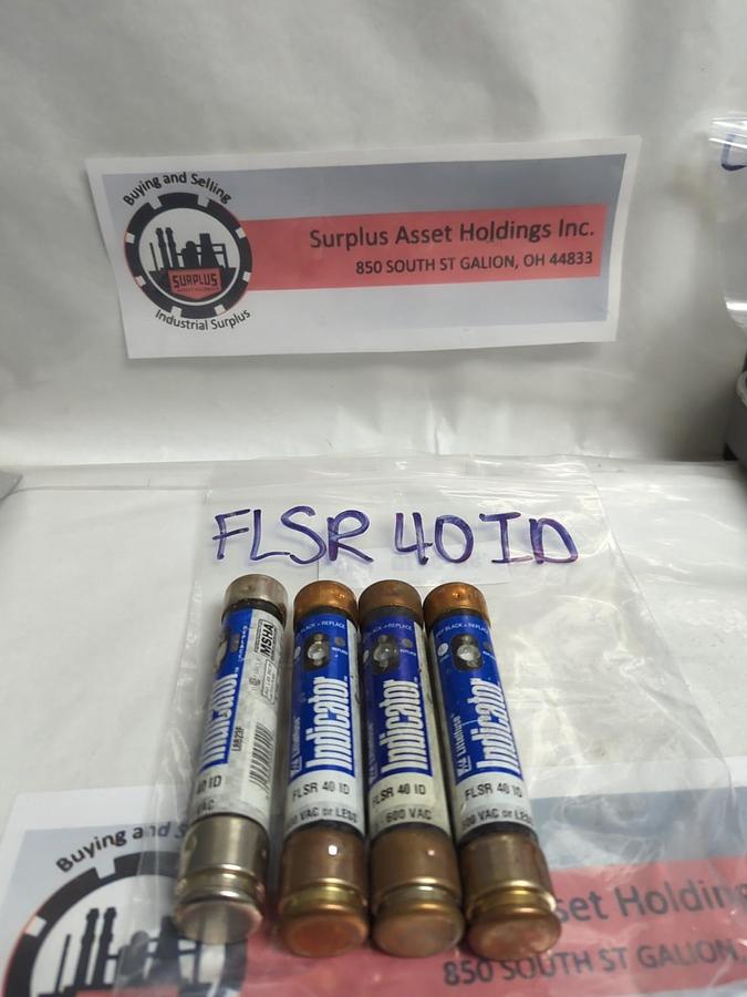 Used LITTELFUSE,FLSR40ID,INDICATOR 40 AMP FUSE LOT OF 4 PRE-OWNED